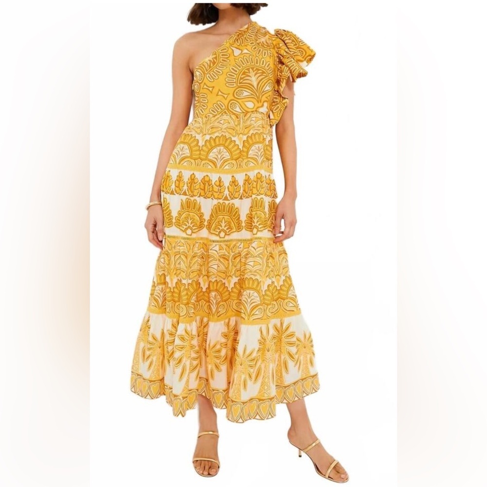 Farm Rio Ainika Tapestry One-Shoulder Maxi Dress Size XSMALL - Picture 2 of 16